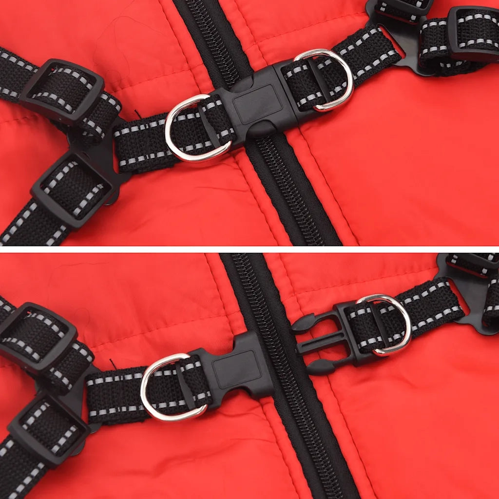 Cappotto Cani Imbracatura Impermeabile Riflettente Rosso L68 CFW6117477