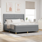 Letto a Molle Insacchettate con Materasso e Luce LED Grigio Chiaro 180x200 cm Tessuto