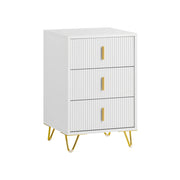 Comodini letto con cassetti Tavolino da salotto o soggiorno Tavolino telefono 40x40cm Bianco 3 cassetti FBT115-L-W
