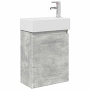 Mobile Bagno | Armadio da bagno con rubinetto Grigio Cemento 45,5 x 22,5 x 84 cm