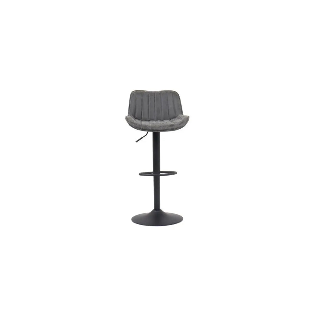 Sgabello da bar ZENA - Stile vintage - PU grigio - Seduta confortevole e di design