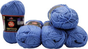Panno Antipilling 100% Lana 5 x 100 gram - Panno Brelio 500 gram - Effetto Antipilling - 70035 Blu