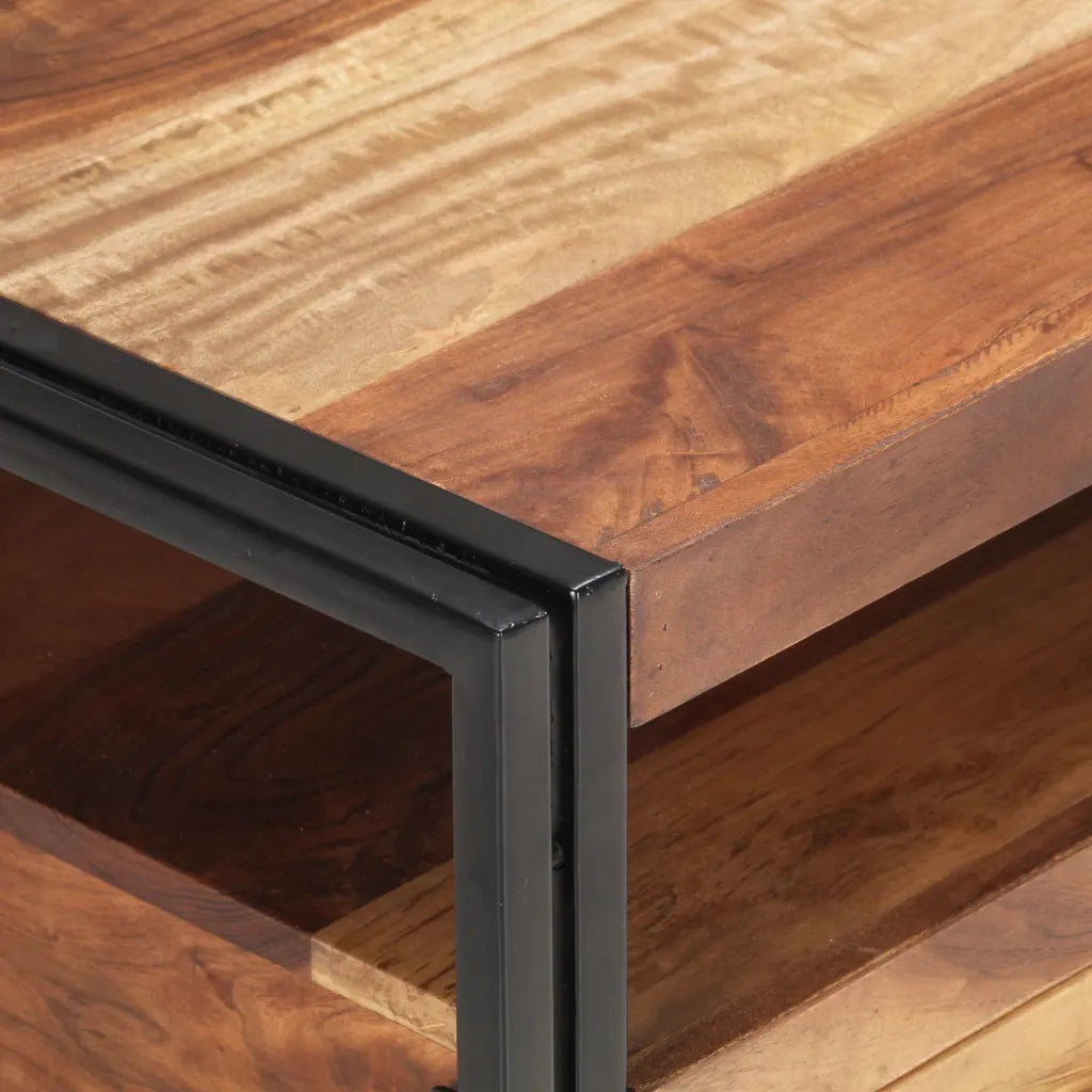 Tavolino 100x55x45cm in Massello Acacia con Finitura Sheesham cod mxl 54934