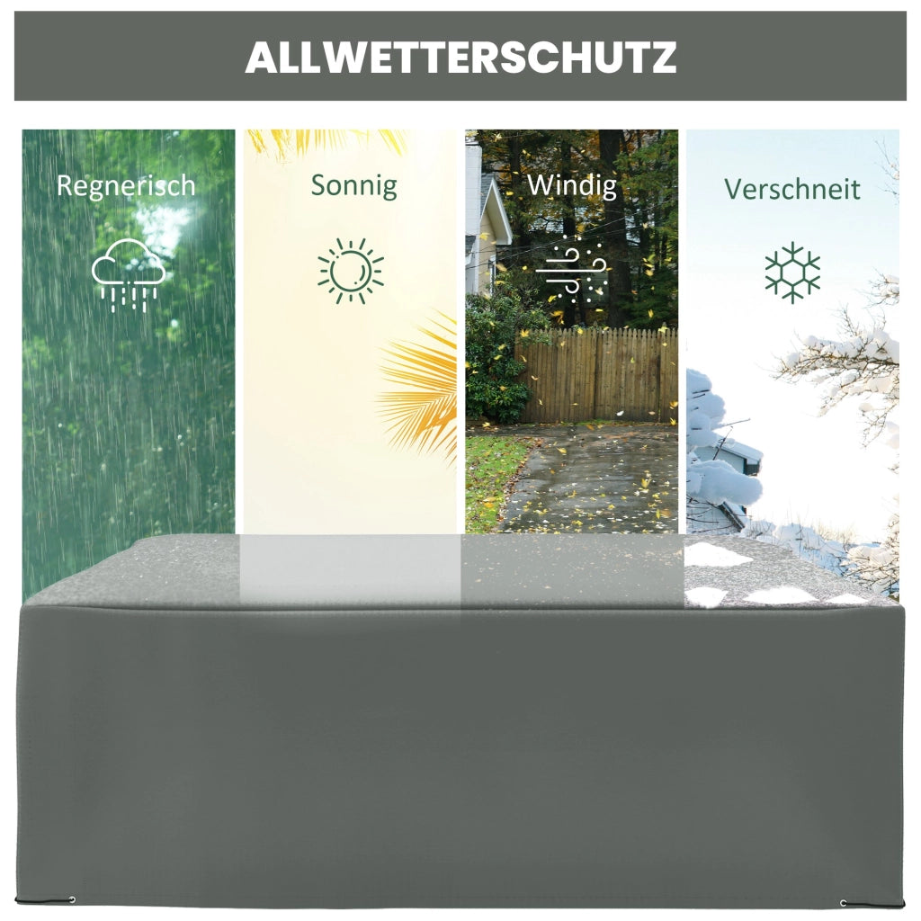 Copertura per Mobili da Giardino Invernale Impermeabile ¨C zephmum ¨C Oxford 275x205x90 cm Grigio Scuro