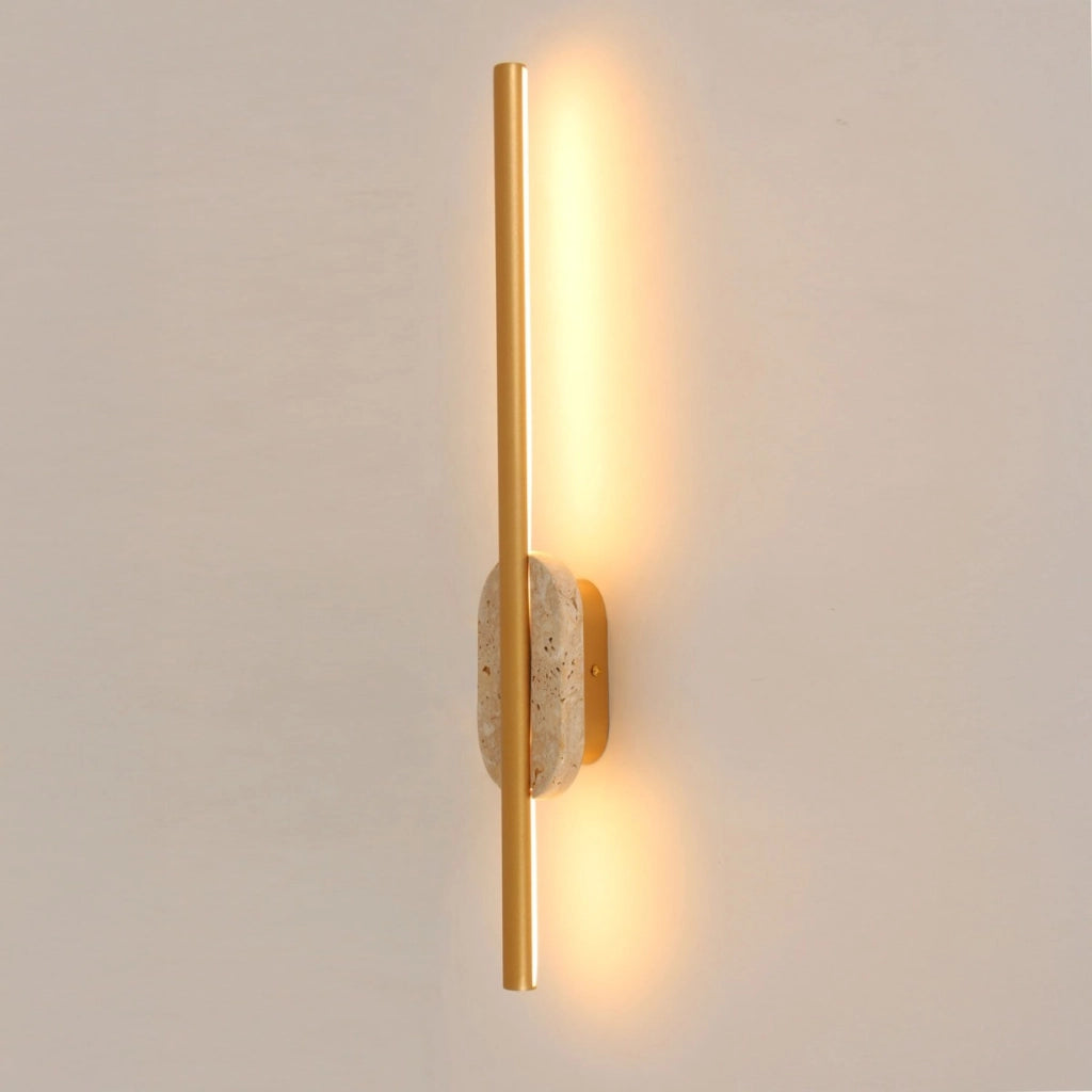 Applique moderna oro ottone travertino LED 12W AMOR