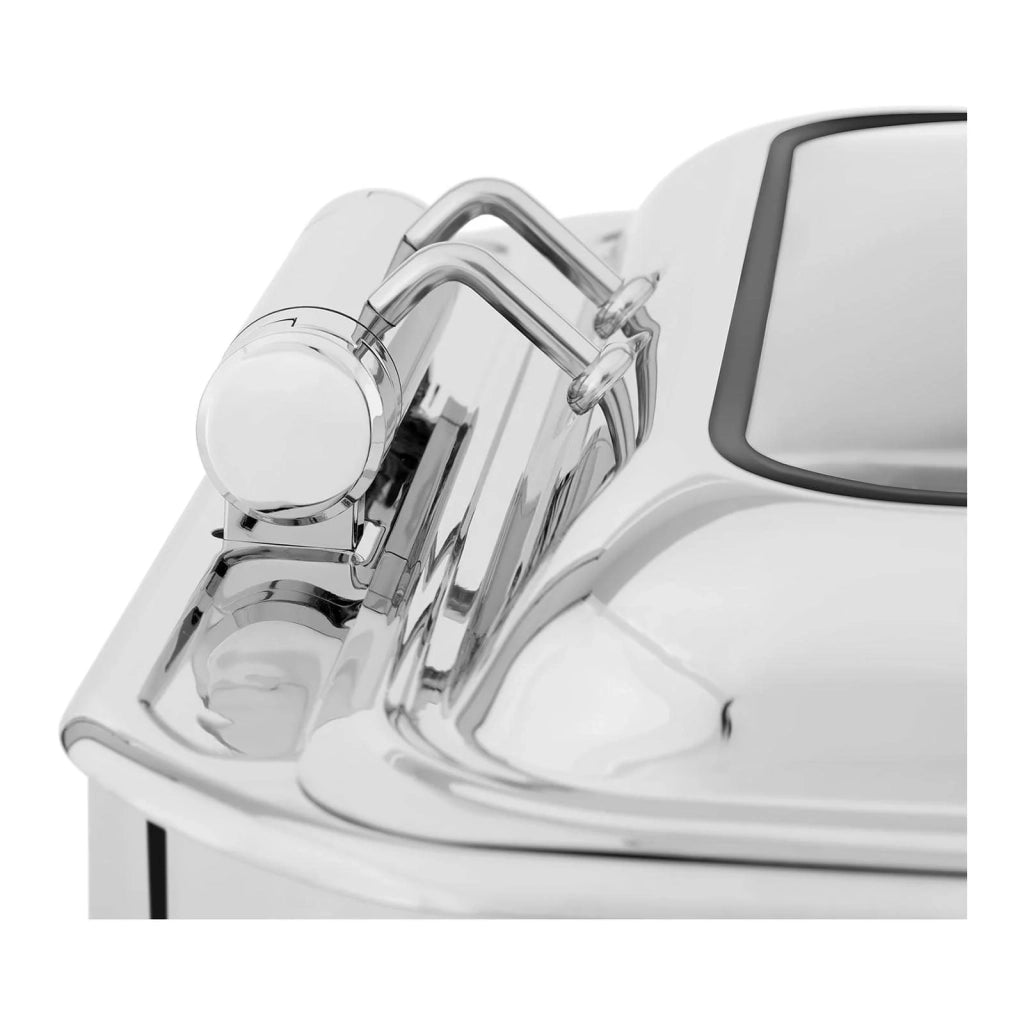 Chafing dish professionale gn 1/1 con fondo piatto (acciaio inox vetro temperato 85 l 1 contenitore gn 1/1 maniglia cool touch finestra) 14_0004233