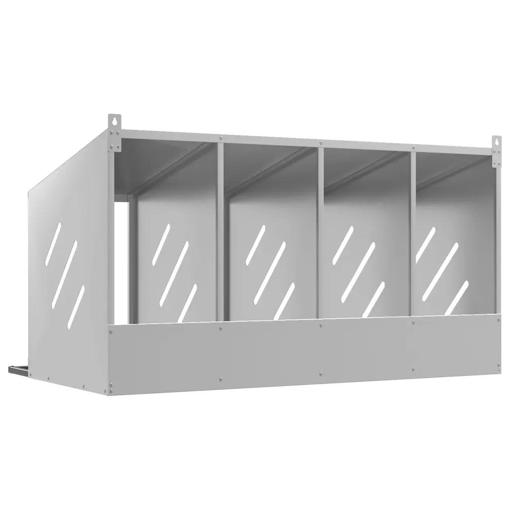 Nido per Polli con 4 Scomparti in Metallo Galvanizzato Argento CFW7193287