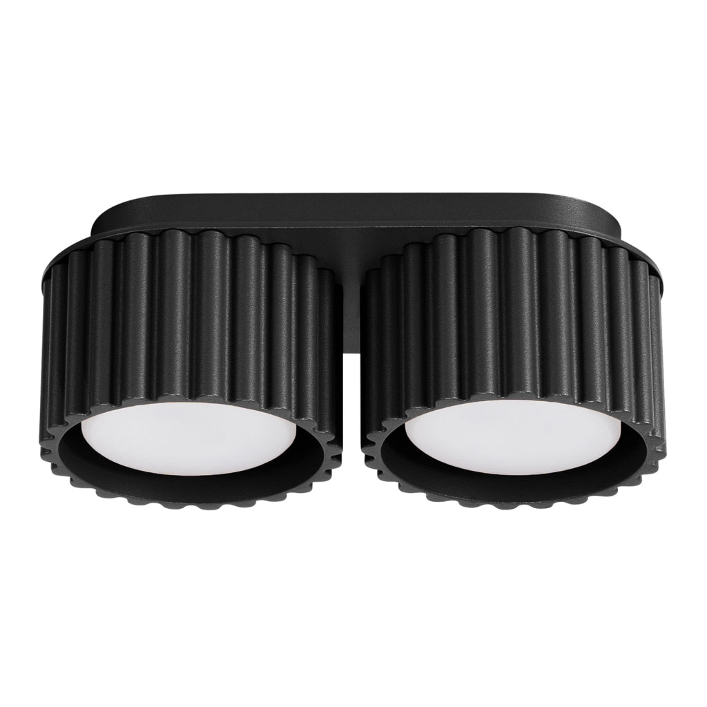 Plafoniera moderna nera ovale 21cm 2xGX53 VISTAO Pure Lume