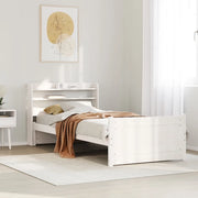 Giroletto con Testiera senza Materasso-Struttura Letto Bianco 90x190 cm 368041