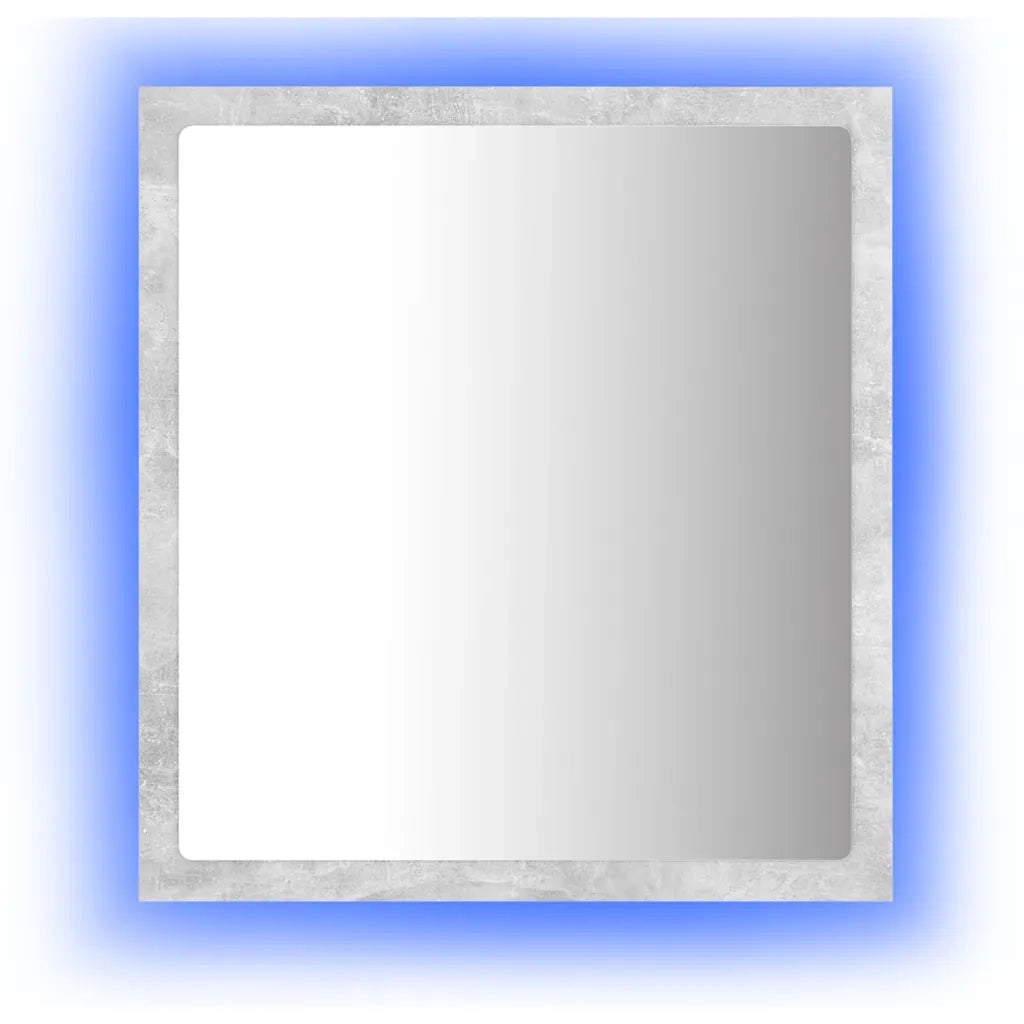 Specchio da Bagno a LED-Specchio per Bagno Grigio 40x8,5x37 cm in Acrilico