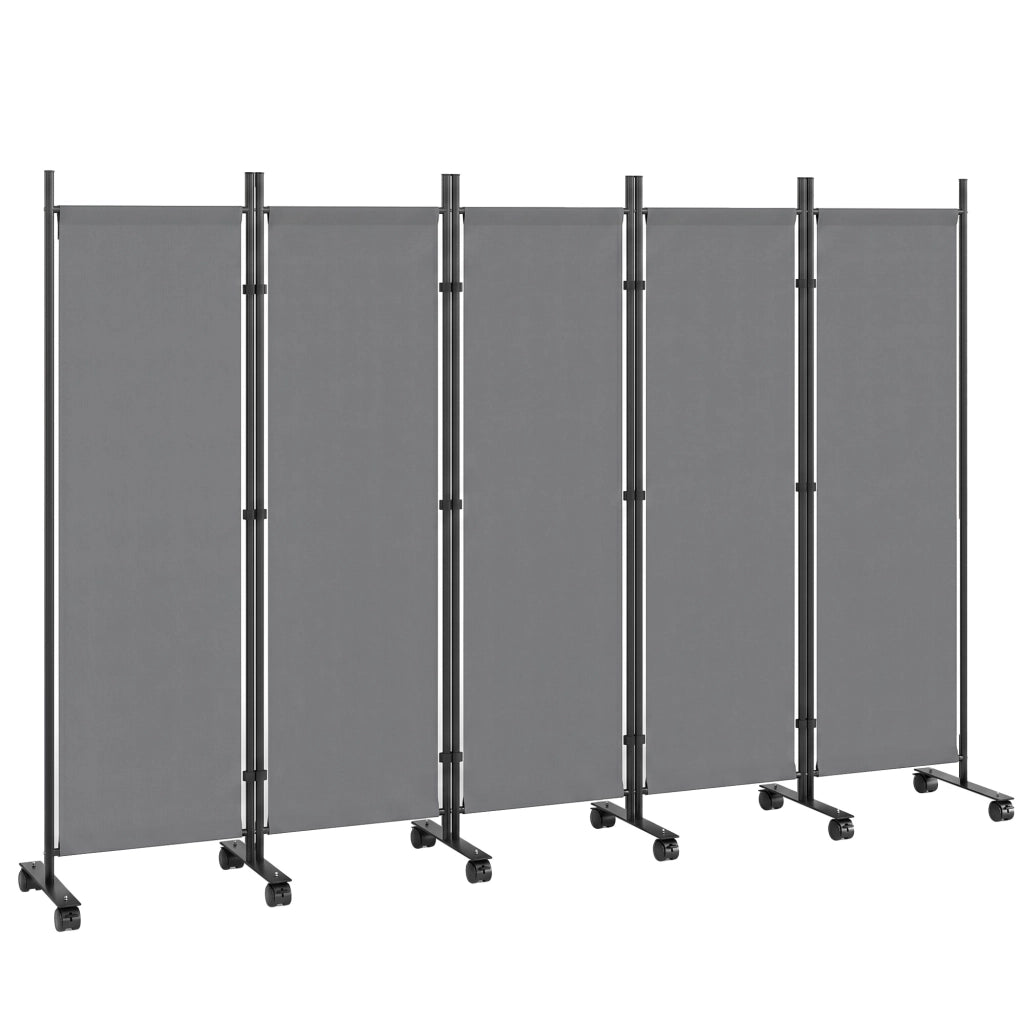 Paravento 5 pannelli ¨C zephmum ¨C 252x40 cm grigio scuro