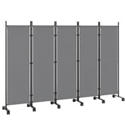Paravento 5 pannelli ¨C zephmum ¨C 252x40 cm grigio scuro