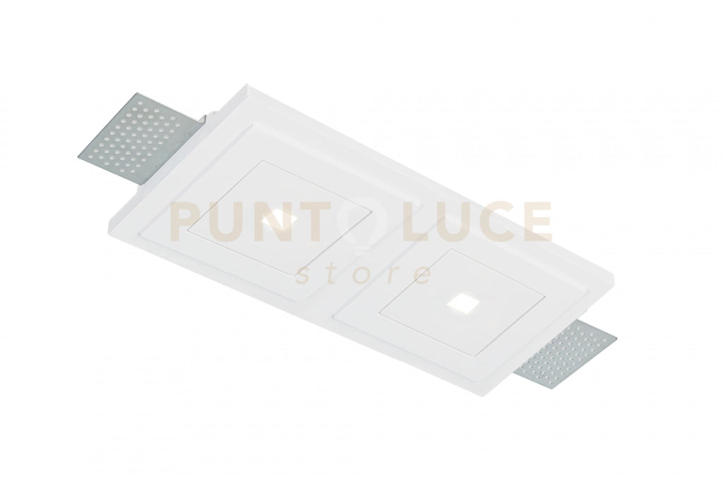 ZEPHYR FARETTO DA INCASSO IN GESSO VERNICIABILE IP20 LED COB CREE 24 W 2400 lm 3000 K CRI 90 ALIMENTATORE INCLUSO 2 LUCI 24CM