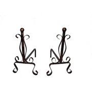 COPPIA ALARI CON SFERA cm 40x23x35,5h - MADE IN ITALY
