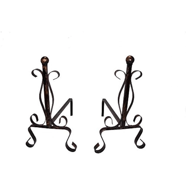 COPPIA ALARI CON SFERA cm 40x23x35,5h - MADE IN ITALY