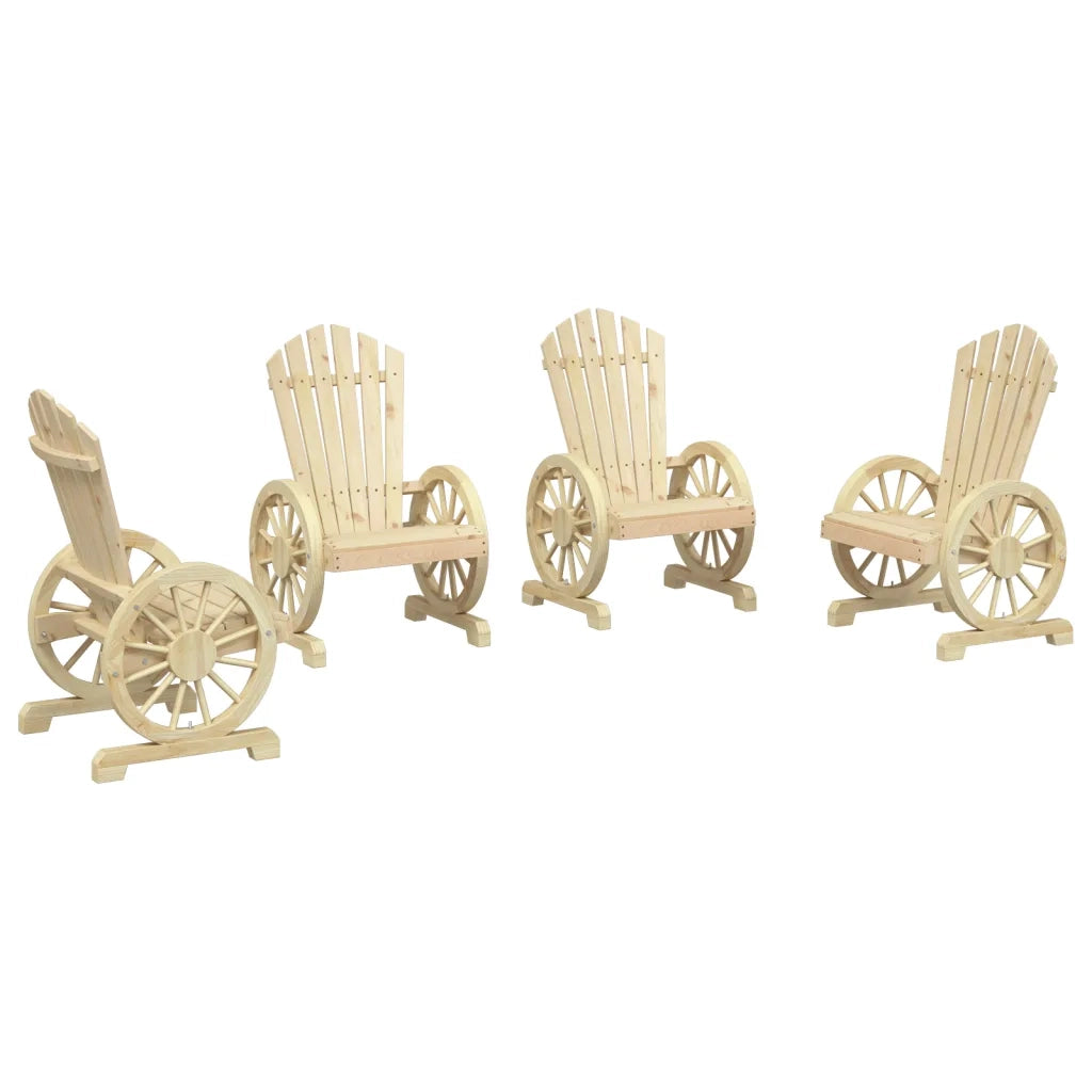 Sedie da Giardino Adirondack 4 pz in Legno Massello di Abete 3207117