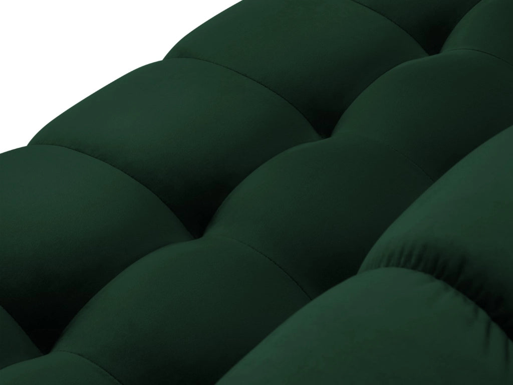 Cosmopolitan Design - Divano panoramico destro "Bali" 7 posti in velluto verde bottiglia 