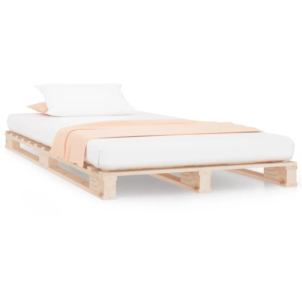 Letto a Pallet 100x200 cm in Legno Massello di Pino