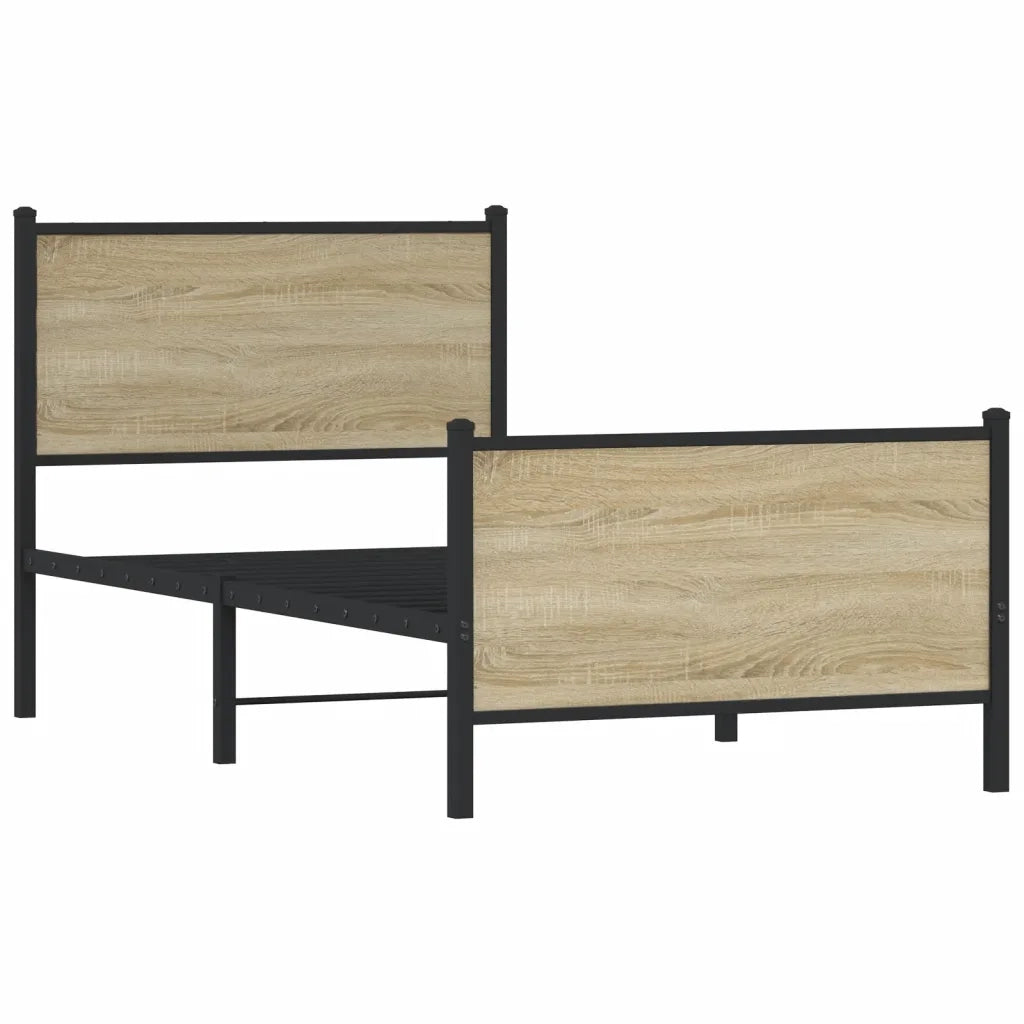 Giroletto senza Materaso in Metallo Rovere Sonoma 90x200 cm 4007727