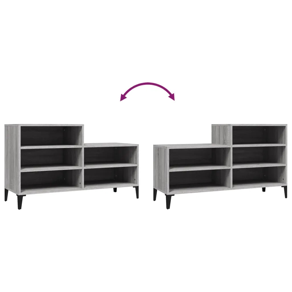 Scarpiera-Scaffale per scarpe Grigio Sonoma 102x36x60 cm in Legno Multistrato 701486