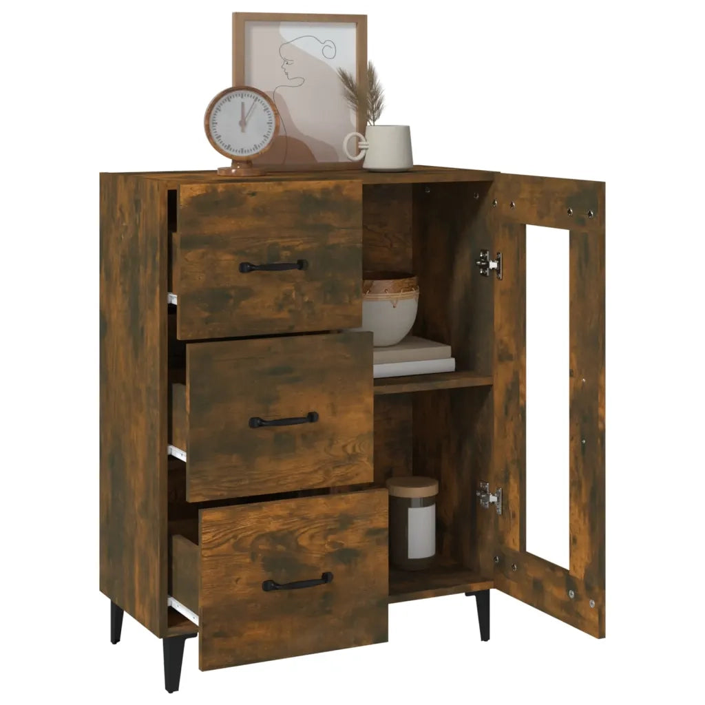 Credenza Rovere Fumo 69,5x34x90 cm in Legno Multistrato cod mxl 26518