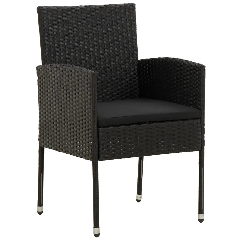 Set Mobili da Pranzo per Giardino 9 pz in Polyrattan Nero cod mxl 37972