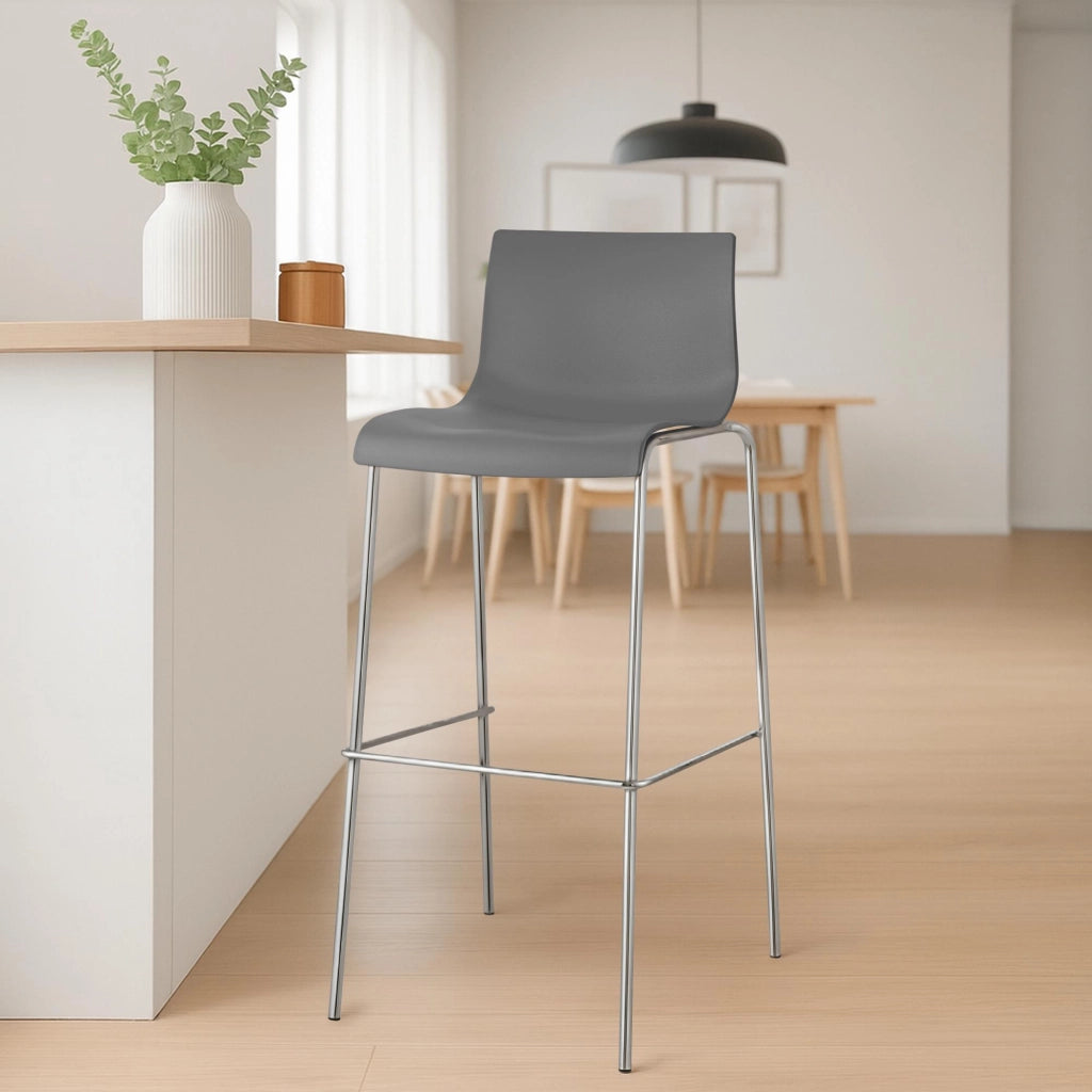 Sgabello da bar Hoover struttura cromata a 4 piedi 4