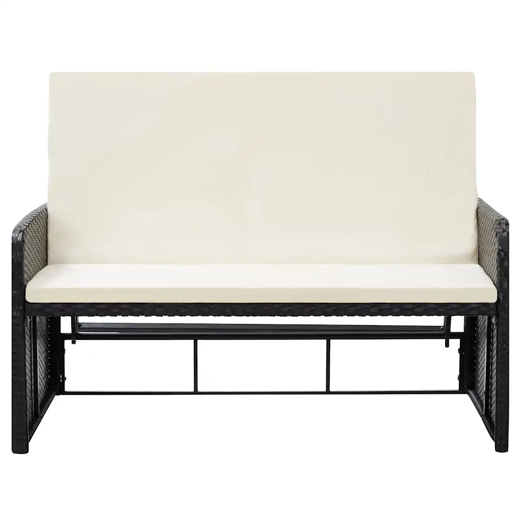 Set Divani da Giardino 2 pz | Set Salotto da Giardino con Cuscini in Polyrattan Nero