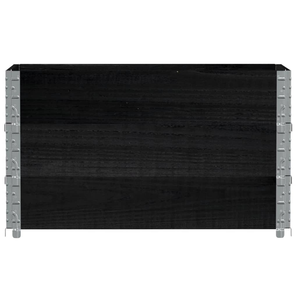 Vassoio per fioriera aiuola rialzata piante fiori terrazza giardino 100 x 50 cm legno massello di pino nero 02_0037288