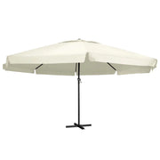 Ombrellone da esterno con palo in alluminio 600 cm bianco sabbia 02_0008236