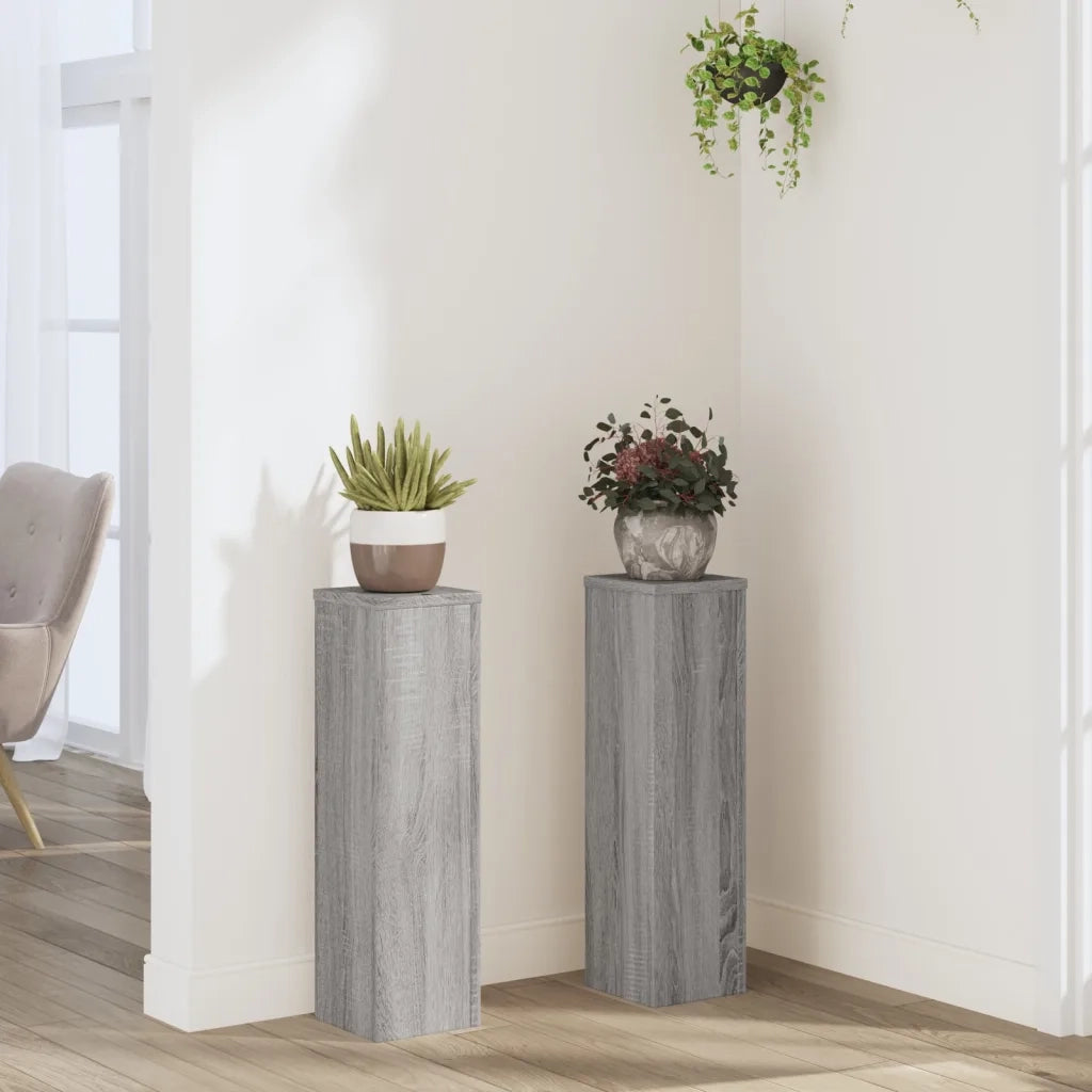 Supporti per piante | Sostegno per piante 2 pz Grigio 17x17x60 cm in Multistrato