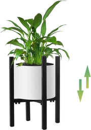 Pianta Fissa - Regolabile in Altezza - Vaso per Piante Standaard - Interno/Esterno - 85x61 cm - Nero