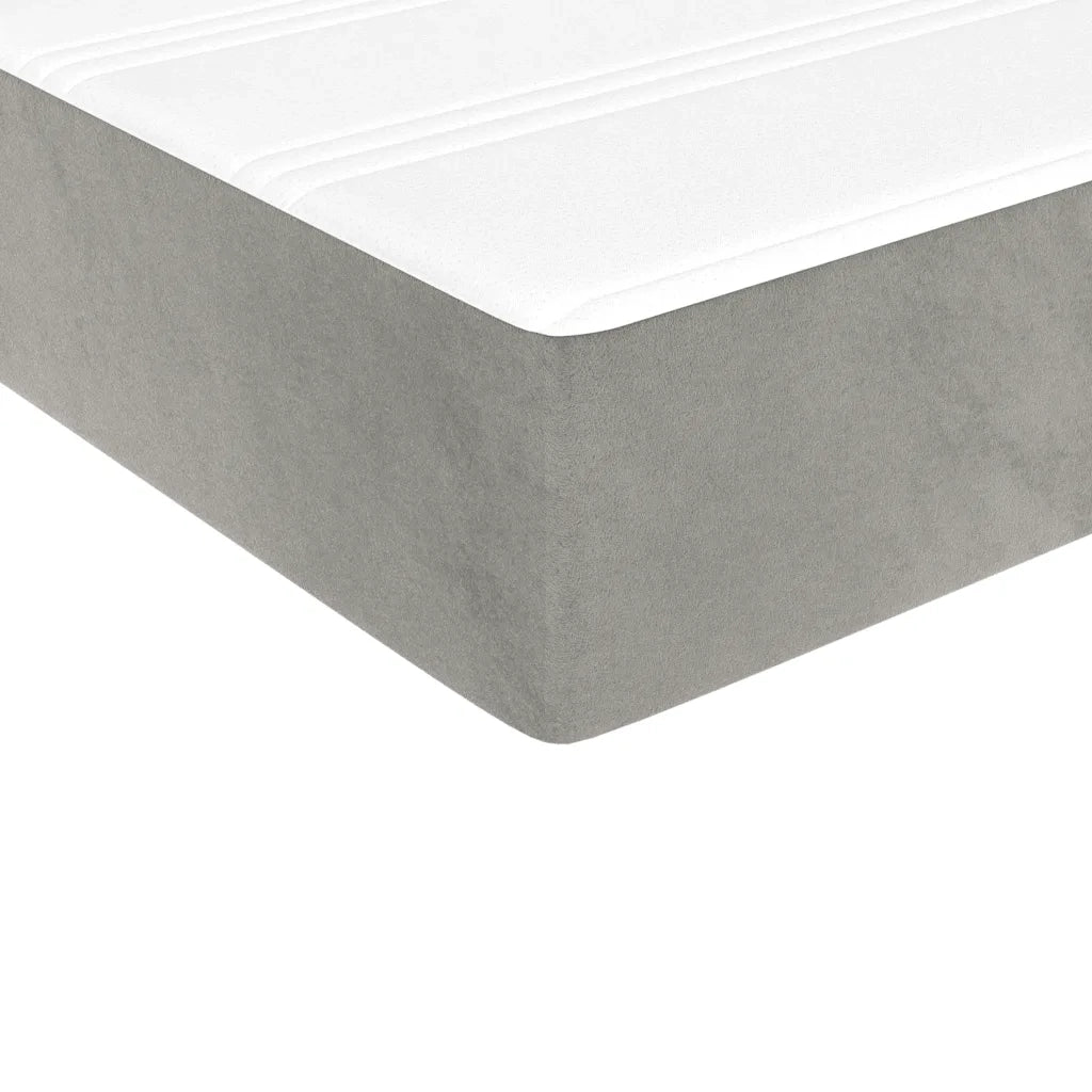 Materasso a Molle Insacchettate Rigidità Media Grigio Chiaro 140x220x20 cm in Velluto 4016618