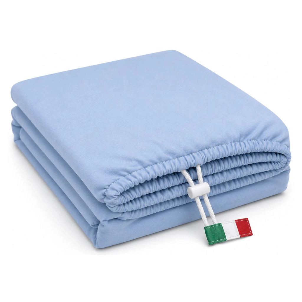 Romesalo, Lenzuolo Singolo Lenzuolo Sotto con Angolo da 27 cm, blu Fiordaliso