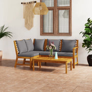 Set Divani da Giardino 4 pz con Cuscini in Massello di Acacia cod mxl 48142