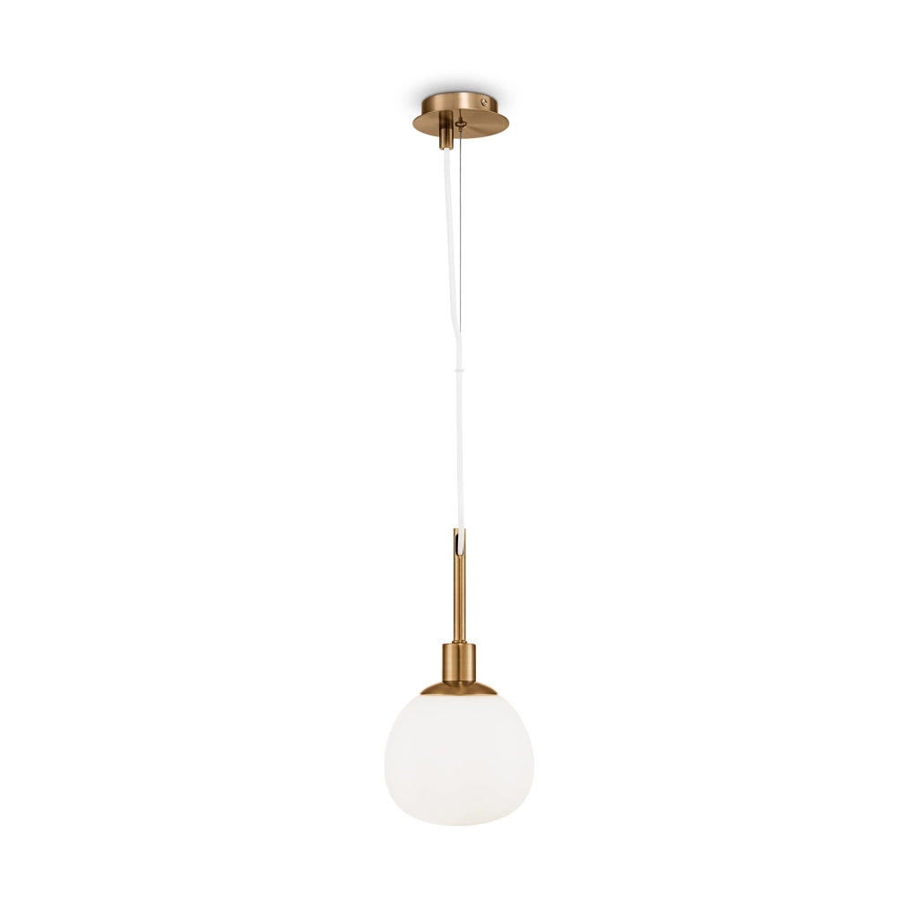 Maytoni Sospensione contemporanea Erich 1 luce E14 oro rosa metallo diffusore vetro bianco