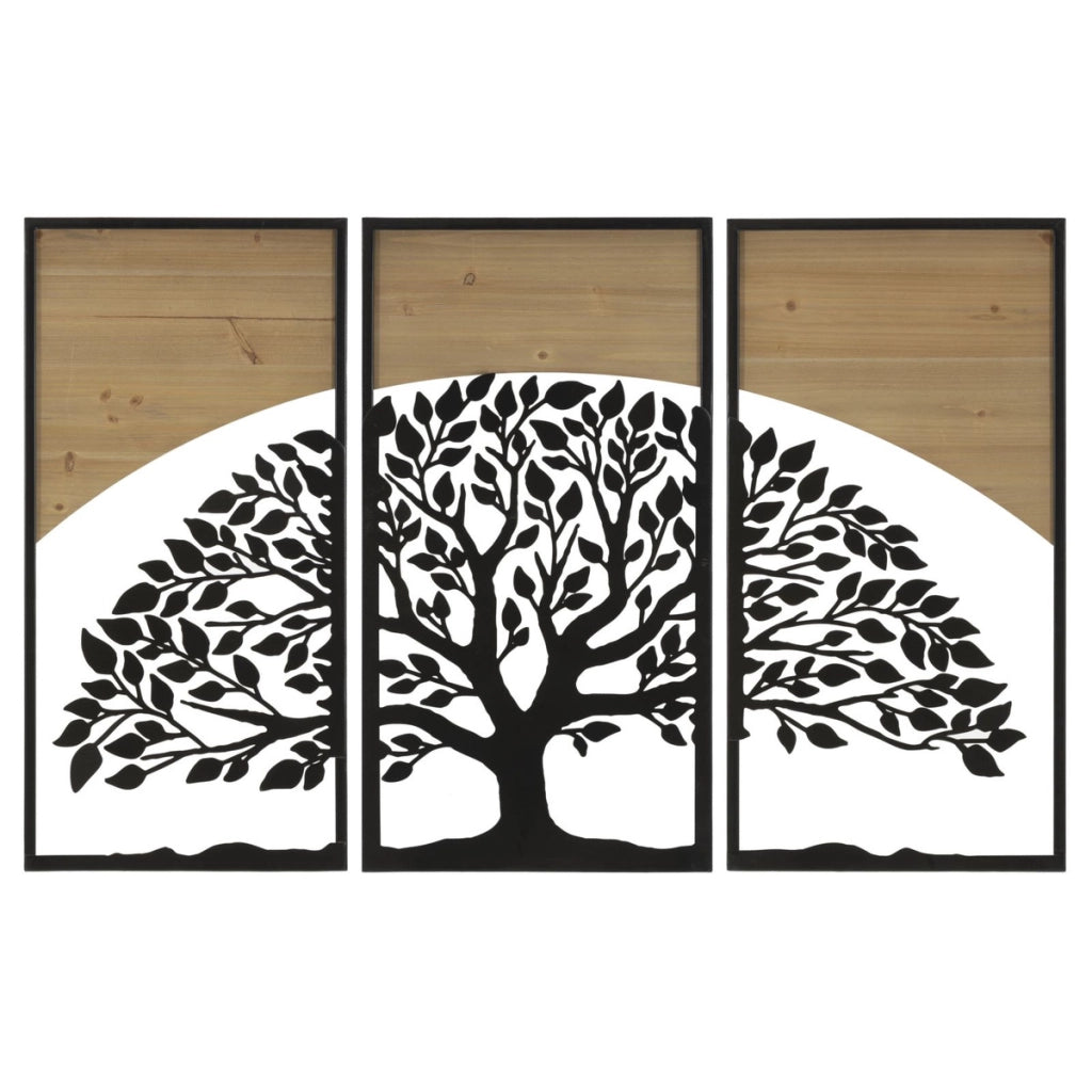 Decorazione in Metallo e Legno Albero 11, Marrone, Metallo, 105x2x70 cm
