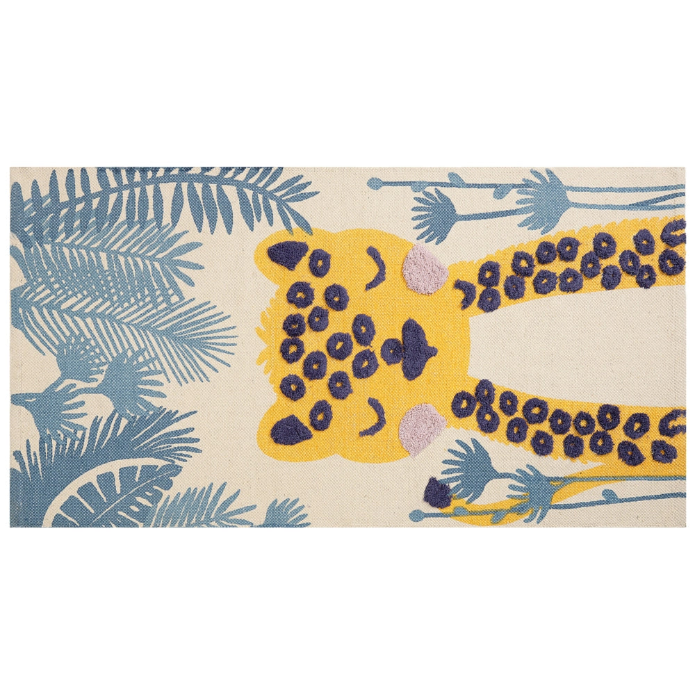 Tappeto per bambini con motivo  leopardo cotone multicolore 80 x 150 cm cameretta motivo divertente