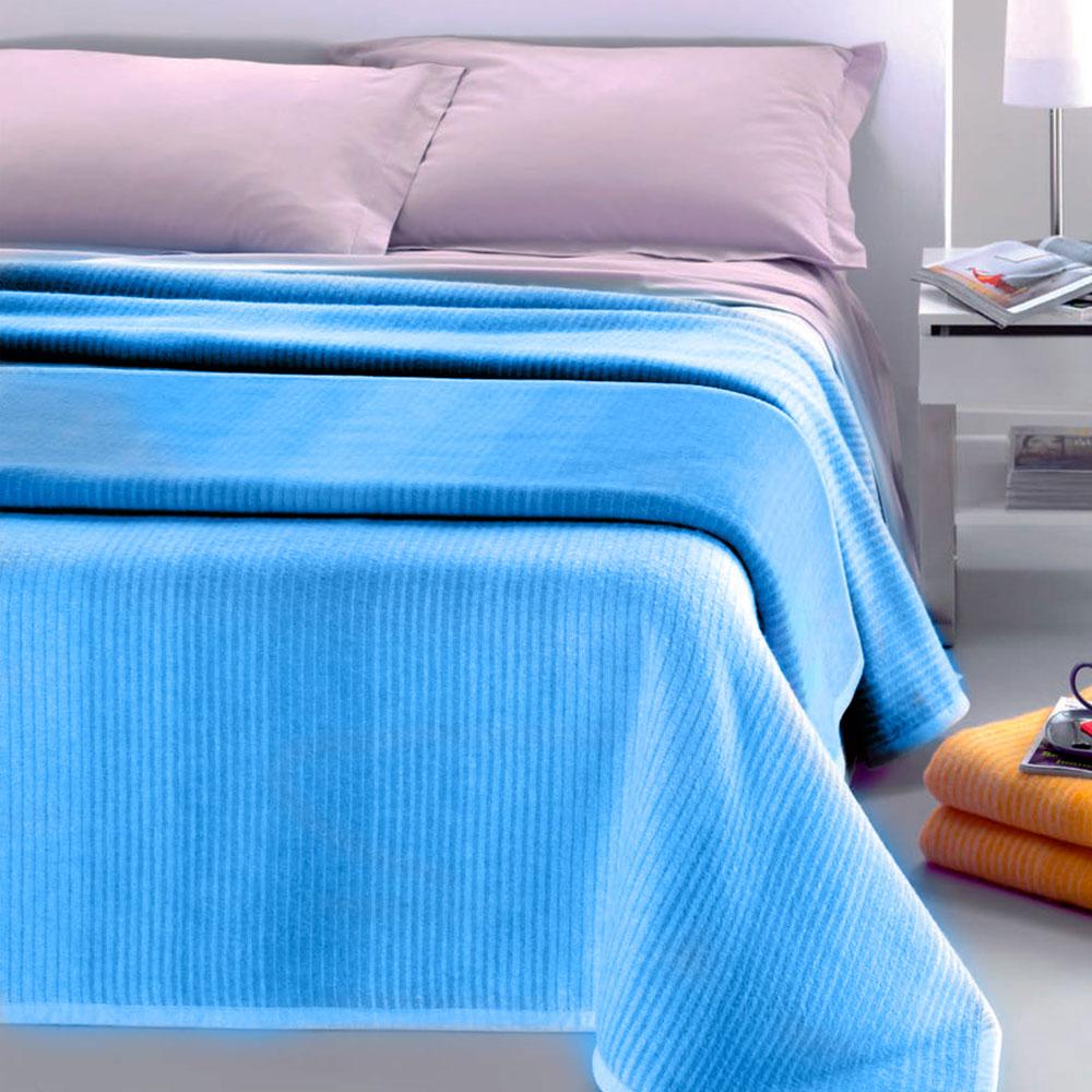 Coperta Misto Lana Matrimoniale 380gr Cober Magic Avio