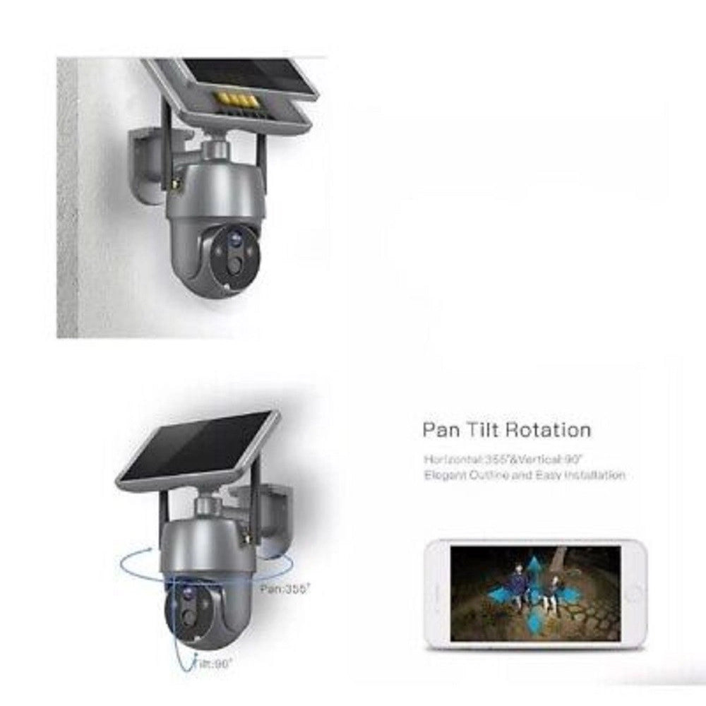 Trade Shop - Camera Con Pannello Solare Wifi P2p 355° 12a 3,6mm Audio Bidirezionale Q-sx01 -