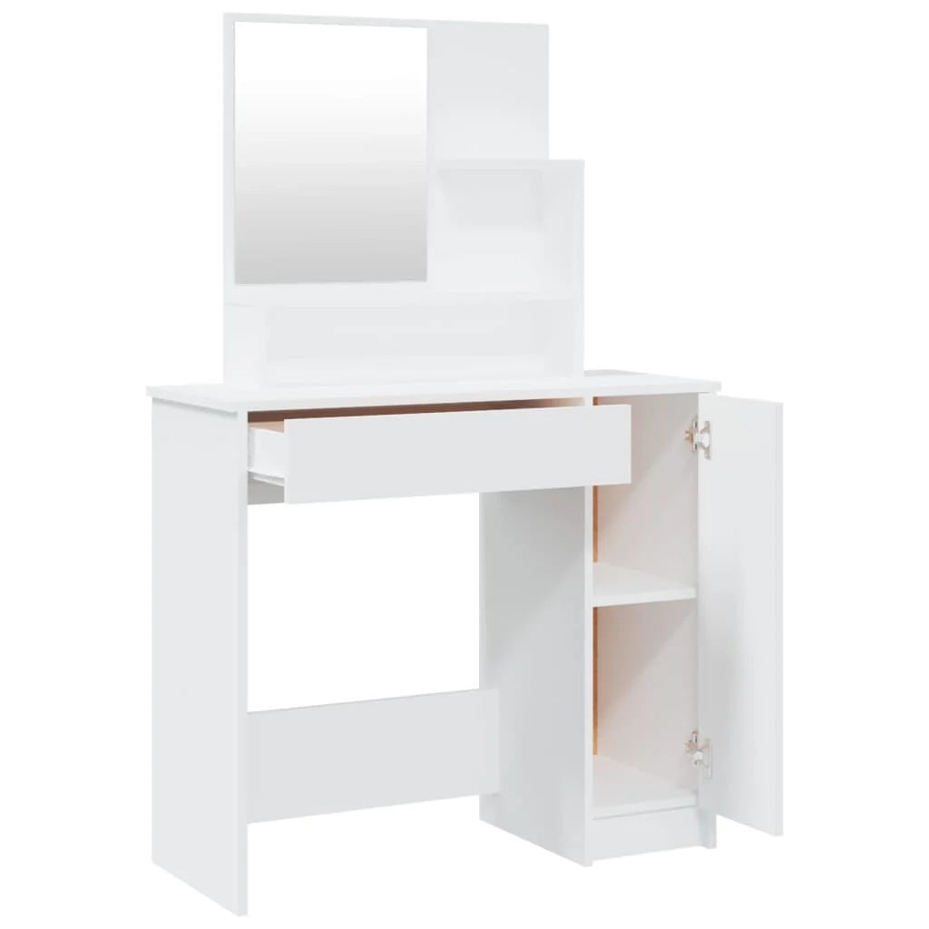 Toeletta tavolo da trucco di design mobili per camera da letto 86,5 x 35 x 136 cm bianco 02_0006345