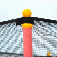Tappeto Elastico per Bambini con Ingresso a Cerniera e Pali Imbottiti, Ø163.5x190 cm, Rosso