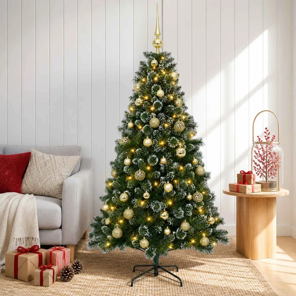 Albero di Natale artificiale con palline 120 cm 150 LED 3461265