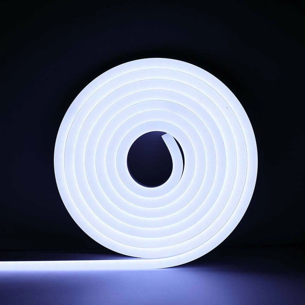 Trade Shop - Strip Led Fluorescente Effetto Tubo Neon Colorato Impermeabile In Silicone Dc12v - -bianco Freddo      -