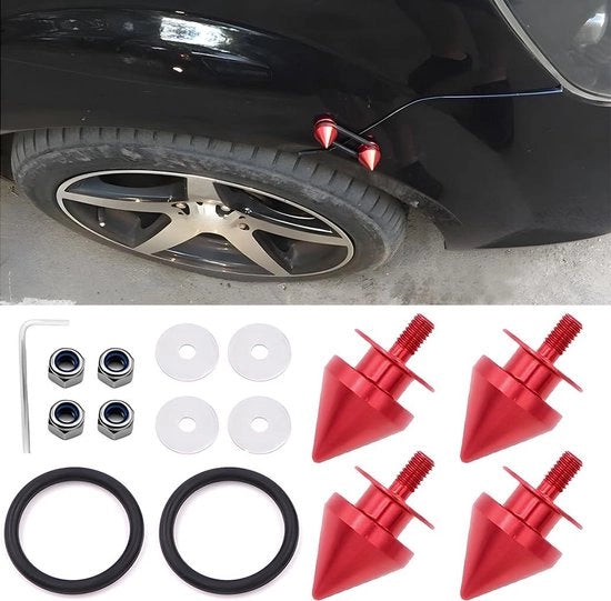 Elementi di Montaggio per Bumper - Kit di Chiusura Rapida per Bagagliaio di Auto in Rosso.