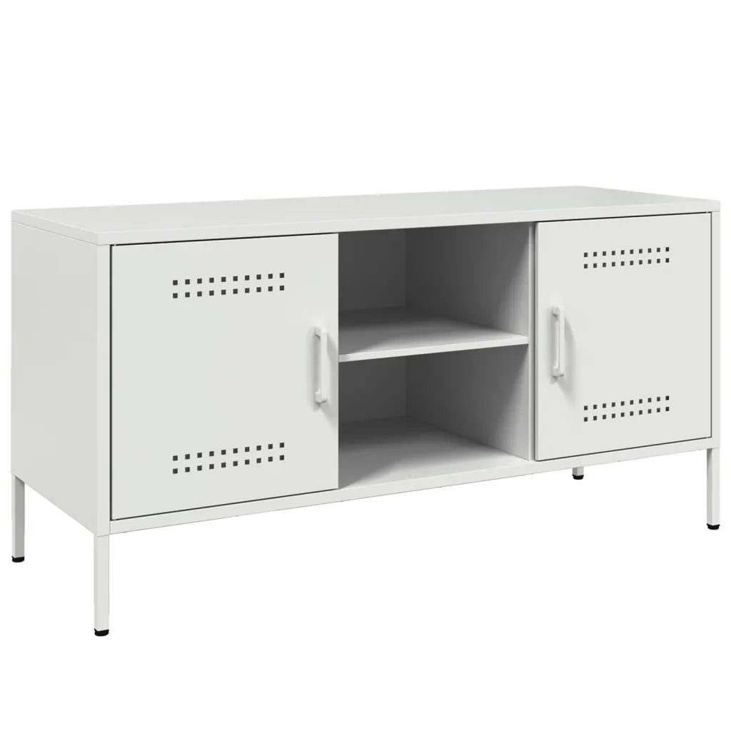 Mobile TV Bianco 100,5x39x50,5 cm in Acciaio 842993