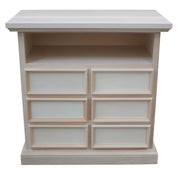 Porta tv 6 cassetti 1 vano a giorno legno grezzo 83x47x84 (715) - Mobili 2G