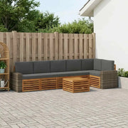 Set divano sezionale con cuscino 7 pcs Naturale e Antracite
