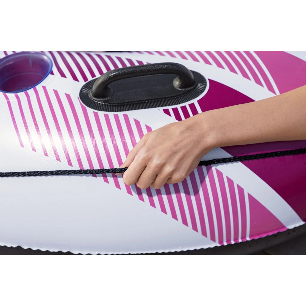 Trade Shop - Salvagente Gonfiabile Hydro Force Rapid Rider Rosa Con Schienale Portabevande ø135cm 43953 -