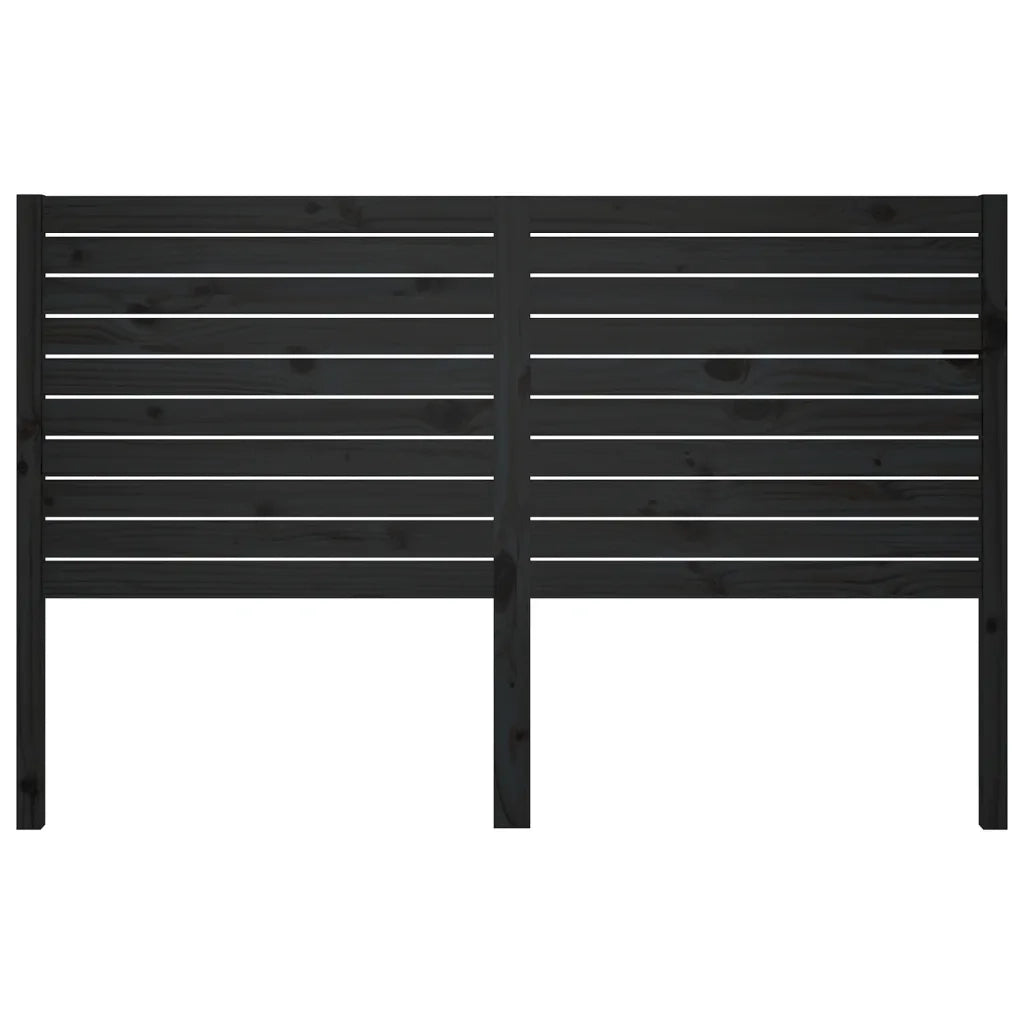 Testiera per Letto Nera 126x4x100 cm in Legno Massello di Pino 819014